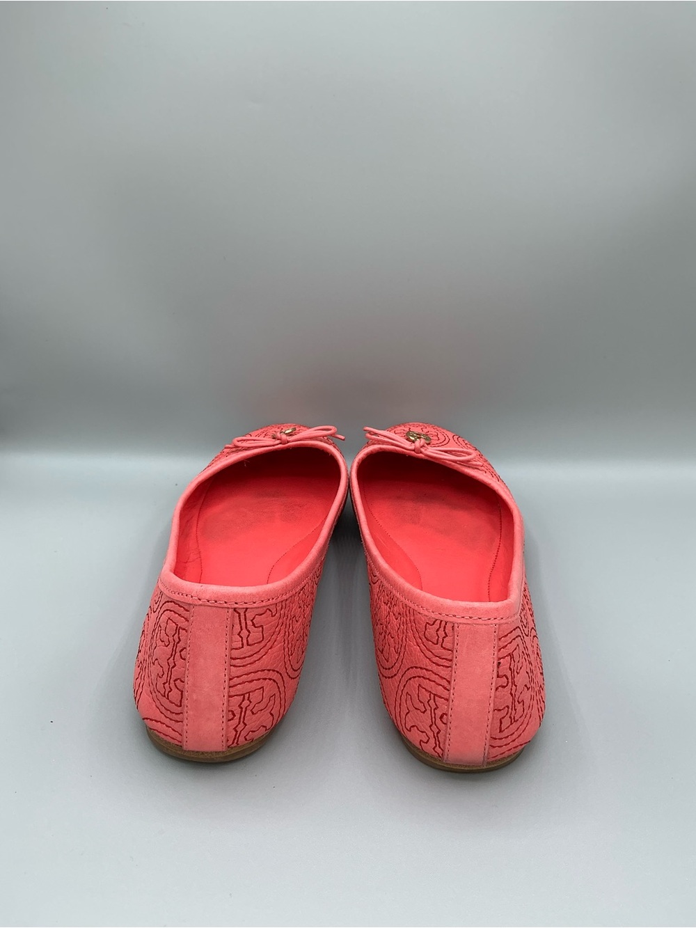 Tory Burch Chelsea Stitched Logo Ballet Flat in Rose Petal or Coral Pink Size 8 - Picture 8 of 10